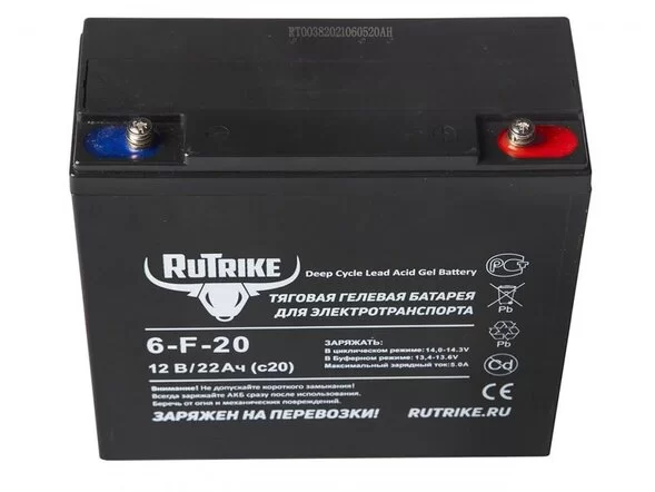 Тяговый аккумулятор RuTrike 6-F-20 (12V20A/H C20)
